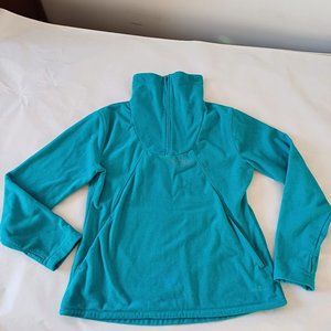 Avia Blue Turquoise Long Sleeve Fleece Pullover Size Large